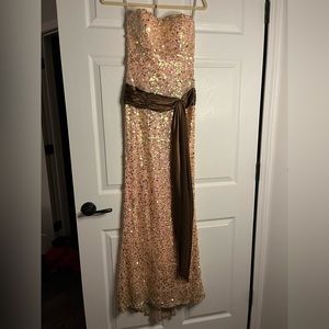 Beyond Jovani Pink Strapless Prom Dress